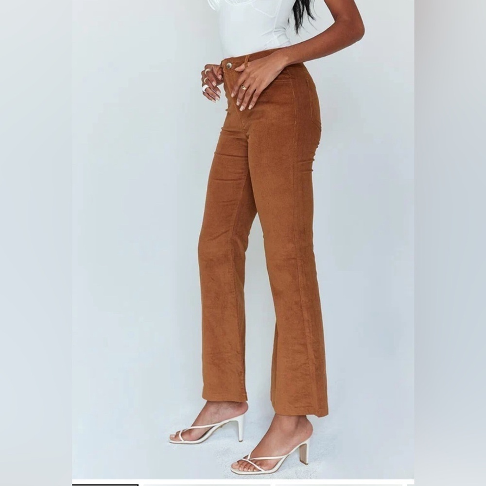 Princess Polly Elijah Brown Corduroy Flare Pants Size 4 New With Rags